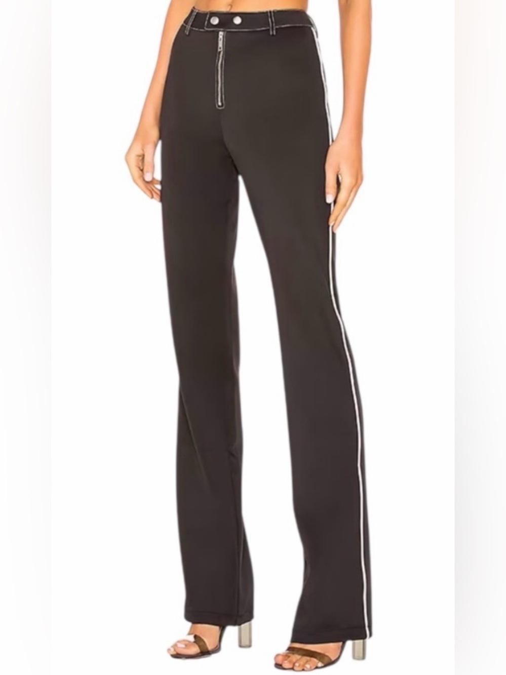 🌺I AM GIA Slater black pants high rise Side-Stripe High-Rise Wide-Leg🌺size XS